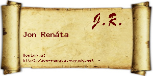 Jon Renáta névjegykártya